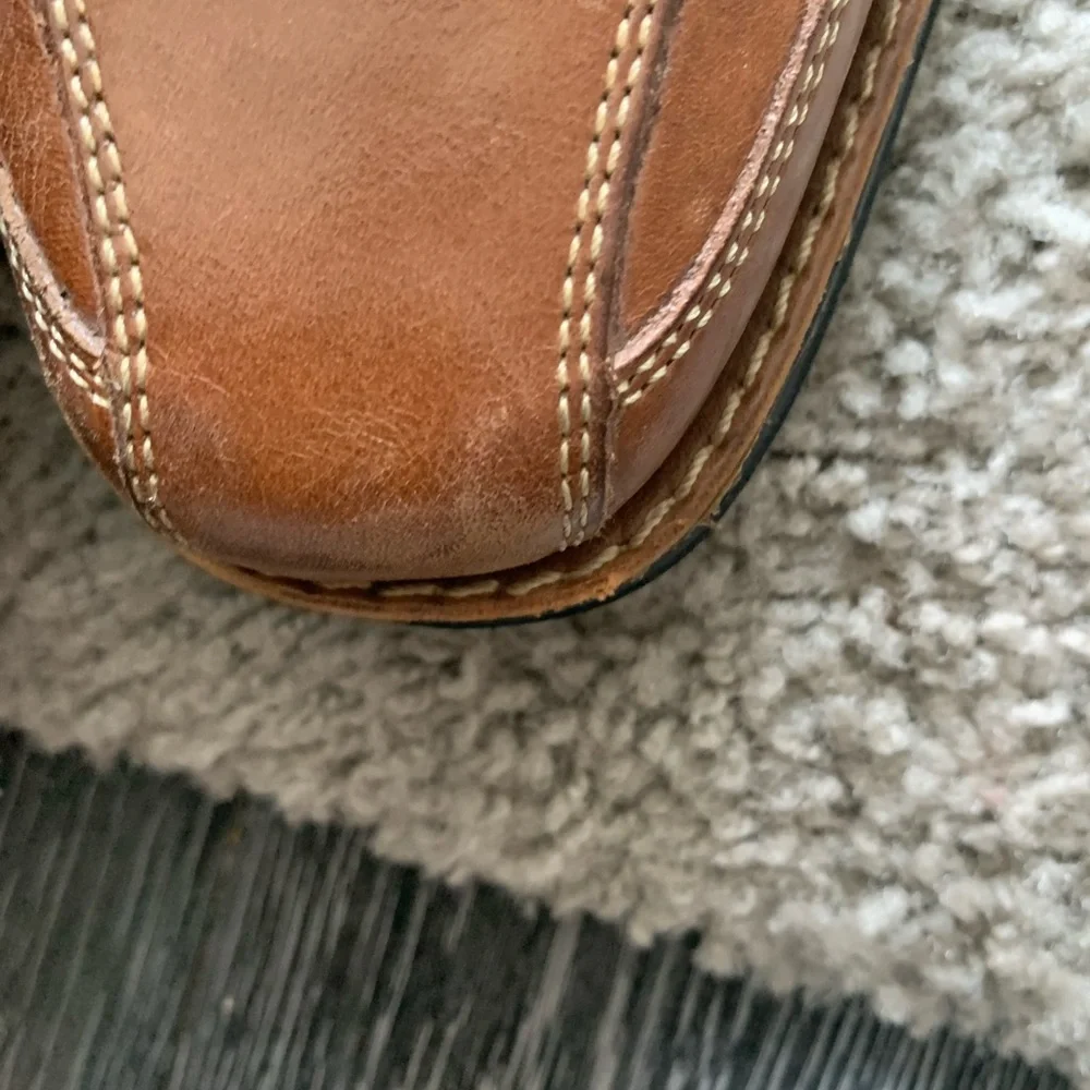 Sandro Brown Leather Slip-On Loafers Pre-loved Shors.